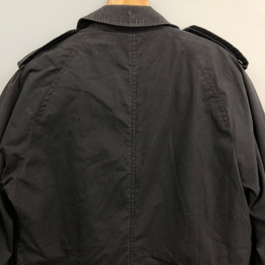 中古◆USED 米軍 U.S. NAVY  ブラック ステンカラーコート ライナー付き サイズ38 【AFA3】