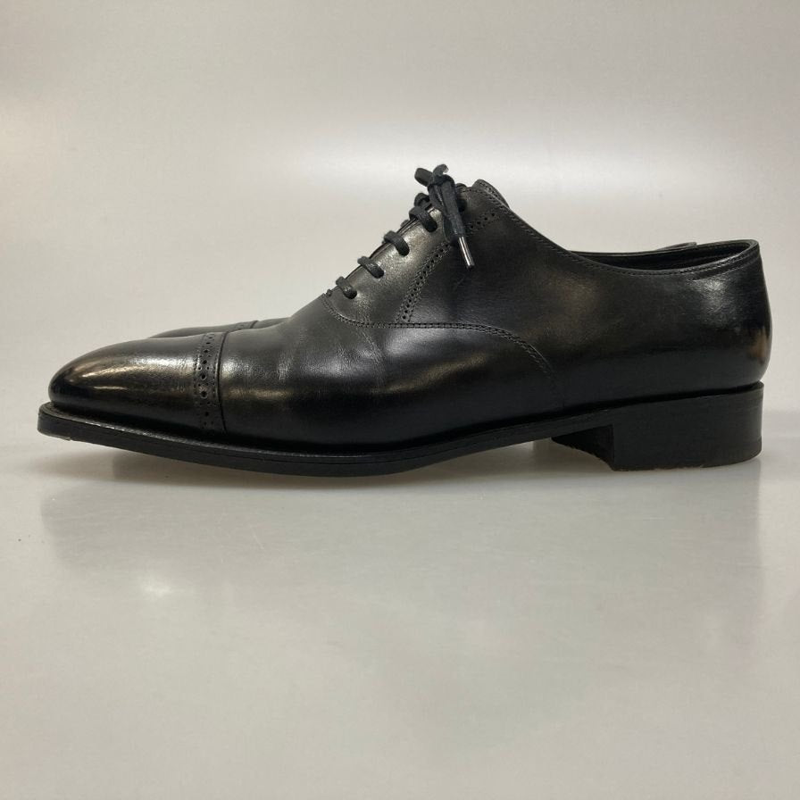 ジョンロブ レザーシューズ フィリップ2 パンチドキャップトゥ カーフ 7000ラスト ブラック メンズ サイズUK6E JOHN LOBB Philip II ビジネスシューズ 約25.0cm【LA】【中古】
