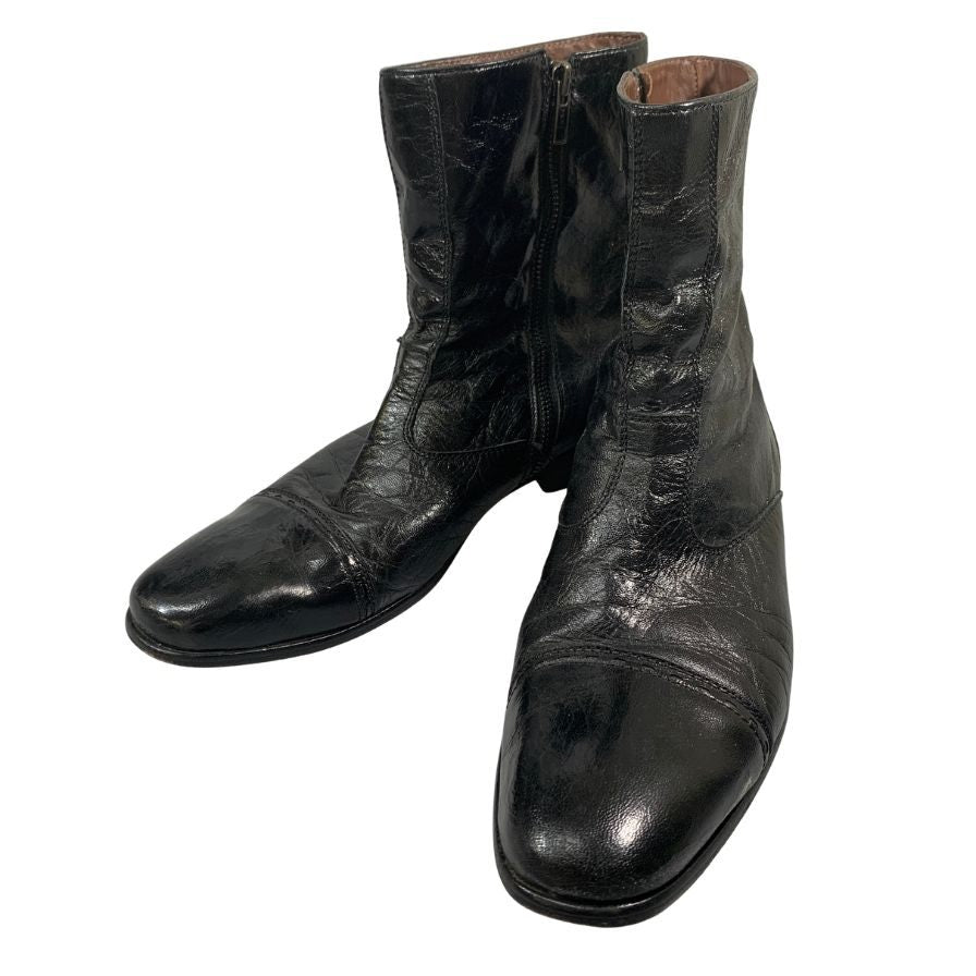 ヒューゴボス ジッブブーツ レザー ブラック サイズ40 HUGO BOSS 約25.5cm【AFC44-2】