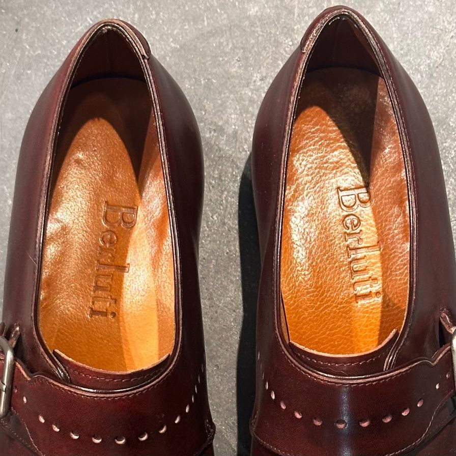 ベルルッティ レザーシューズ シングルモンク バーガンディ サイズUK7 メンズ BERLUTI ビジネスシューズ 約26.0cm【LA】【中古】