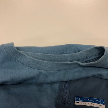 中古◆ヘリーハンセン 半袖Tシャツ 胸ジップポケット ブルー メンズ サイズM HELLY HANSEN 【AFB26】