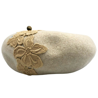 アシーナニューヨーク レディース ベレー帽 刺繍 ラインストーン アマンダ ベージュ Athena New York