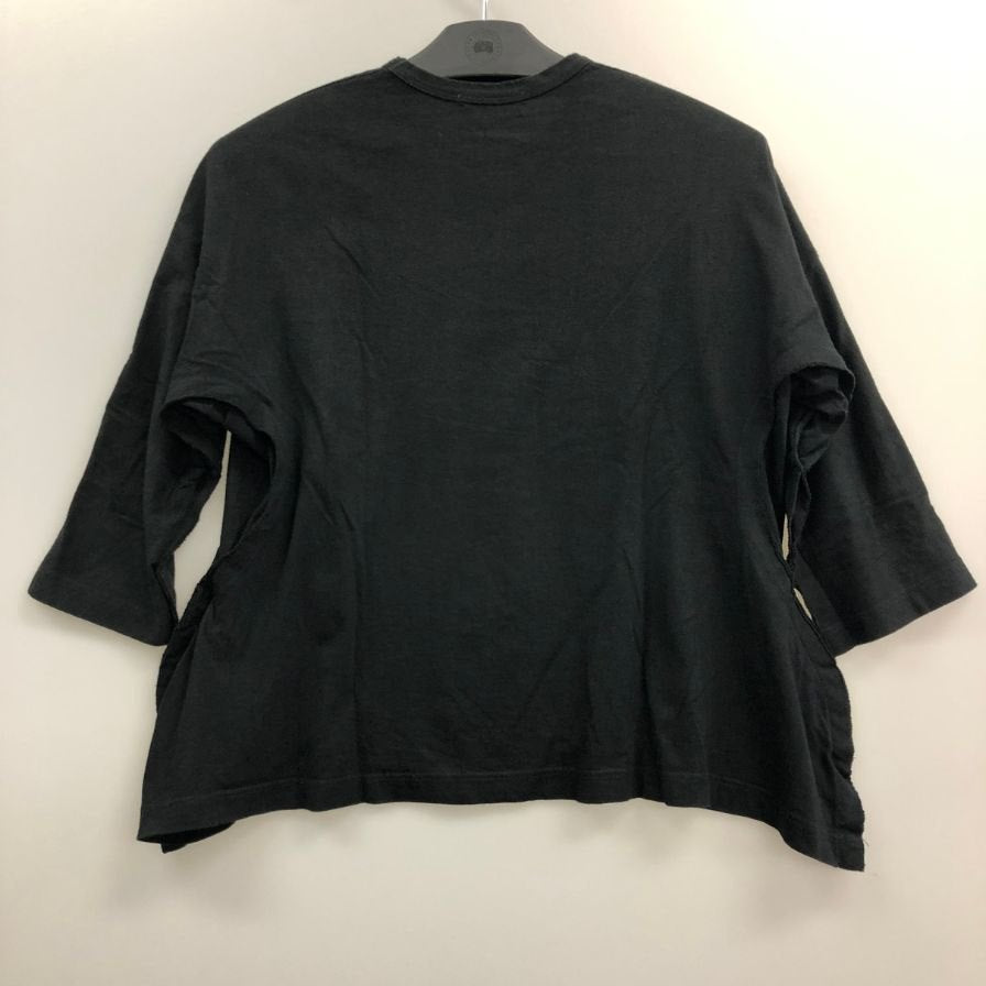中古◆コムデギャルソン レディース 七分袖 カットソー GS-T019 AD2016 日本製 サイズXS ブラック COMME des GARCONS 【AFB38】