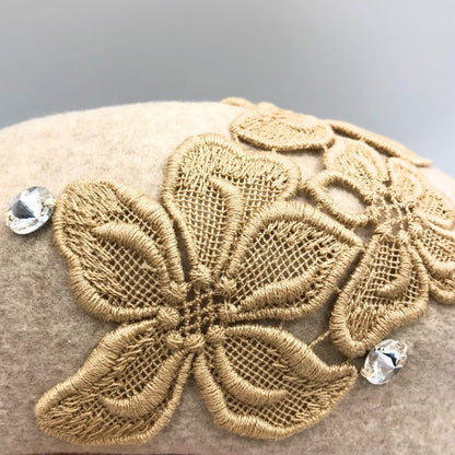 アシーナニューヨーク レディース ベレー帽 刺繍 ラインストーン アマンダ ベージュ Athena New York