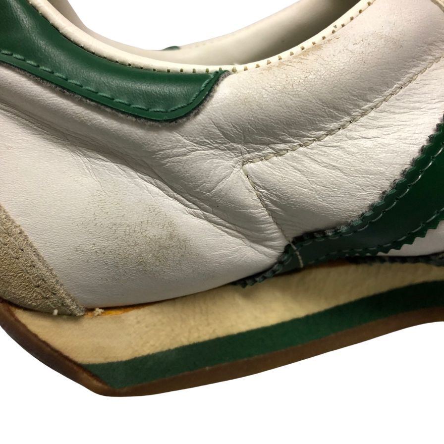 アディダス オリジナル スニーカー カントリー 70s 初期 フランス製 レディース 白×グリーン UK5.5 adidas originals 約24.5cm【AFC28】