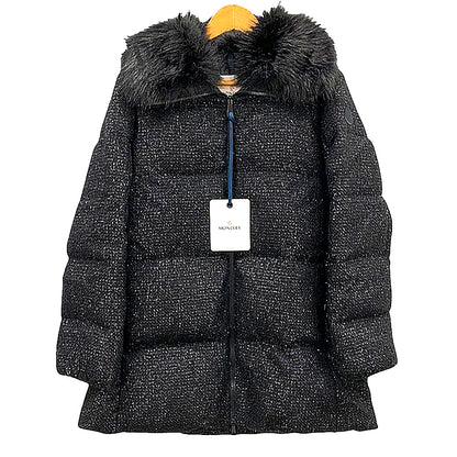 極美品◆モンクレール ダウンジャケット 2022AW ショーヴェ ツイード ラメ レディース ブラック サイズ 1 MONCLER CHAUVET GIUBBOTTO 【AFF24】