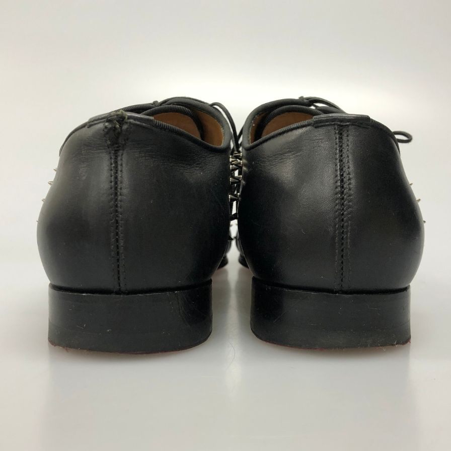 クリスチャン ルブタン レザーシューズ ストレートチップ 内羽根 スタッズ メンズ42.5 ブラック Christian Louboutin 約27.5cm【AFD9-2】