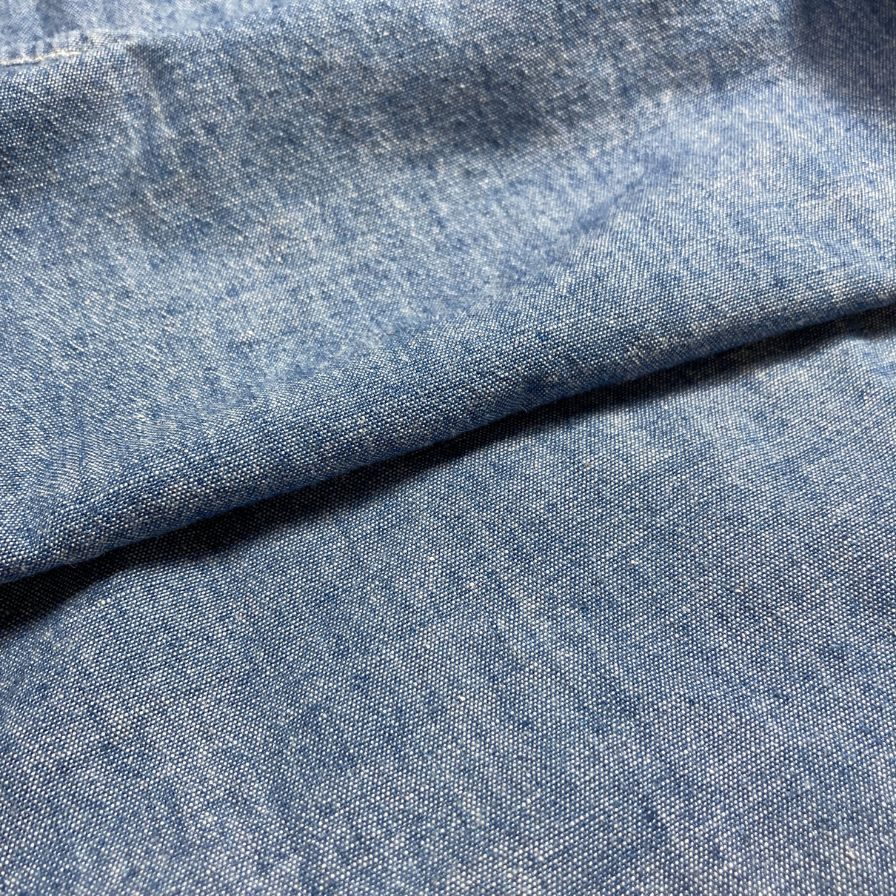 美品◆ブライスランズ×アスコット チャン シャンブレー 長袖シャツ メンズ サイズL ブルー Bryceland's  Ascot Chang 【AFB44】