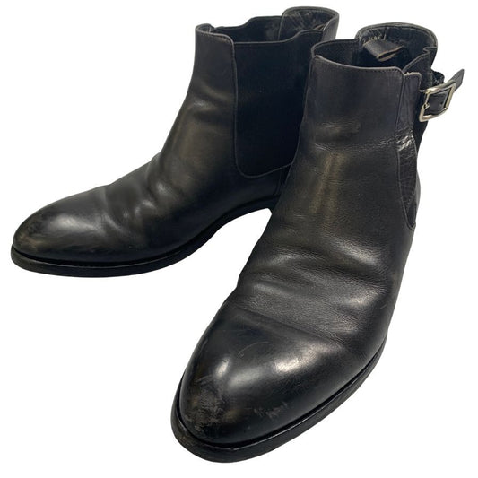 プラダ サイドゴア ブーツ  サイドストラップ メンズ サイズ8 ブラック PRADA 約27.0cm【AFC31】