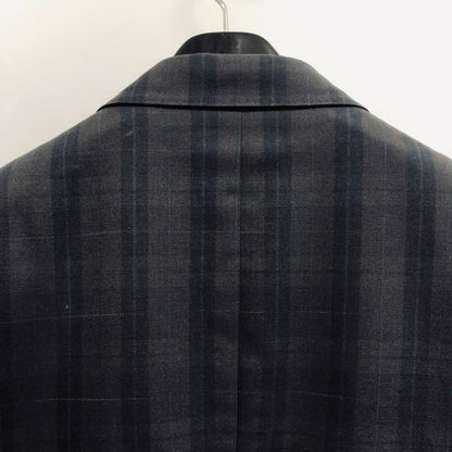 バーバリー ジャケット 90S 旧タグ ダブルブレスト ロゴ金ボタン ブラウン チェック メンズ サイズ175 Burberry【LA】