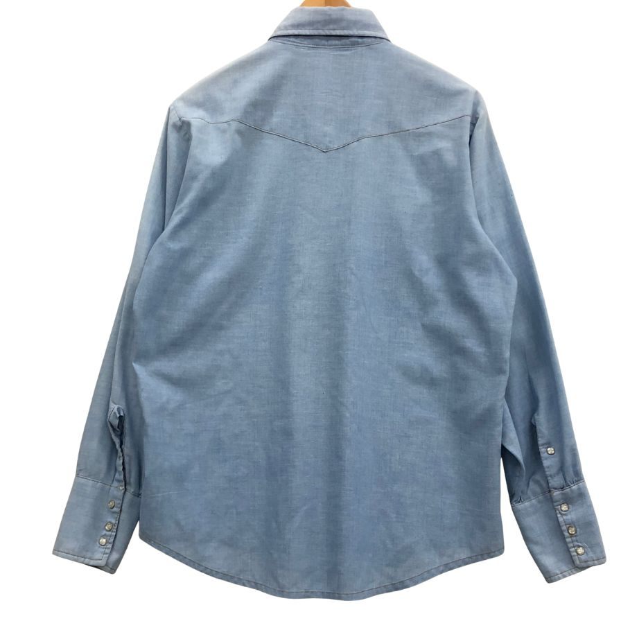 美品◆シアーズ 70S 三角タグ シャンブレーシャツ ブルー系 メンズ サイズ15.5 Sears 【AFB9】