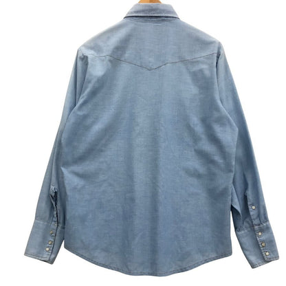 美品◆シアーズ 70S 三角タグ シャンブレーシャツ ブルー系 メンズ サイズ15.5 Sears 【AFB9】