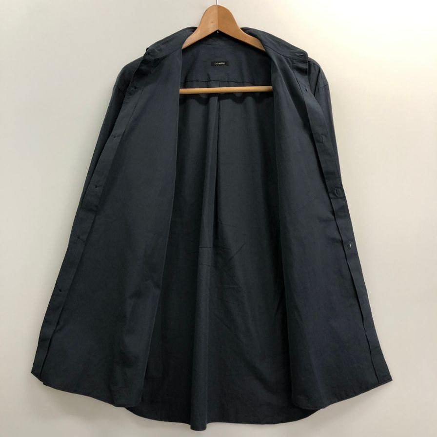 極美品◆コモリ 26AW コモリシャツ ネイビー メンズ サイズ2 E03-02001 COMOLI 【AFB13】