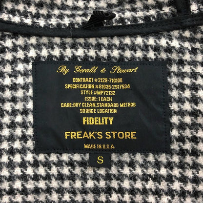 美品◆フィデリティ フリークスストア コート ダッフルコート ウール 千鳥格子 グレー サイズS メンズ FIDELITY × FREAK'S STORE 【AFA16】