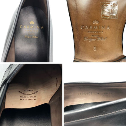 カルミナ コインローファー 80142 ブラック サイズ8 メンズ ボックス カーフ レザー 革靴 黒 CARMINA BOX CALF ローファー 約26.5cm【LA】【中古】
