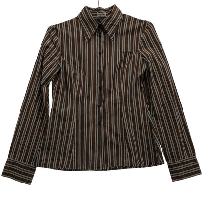 極美品◆フィロソフィーディアルベルタフェレッティ 長袖シャツ ストライプ レディース サイズI40 PHILOSOPHY di ALBERTA FERRETTI 【AFB39】