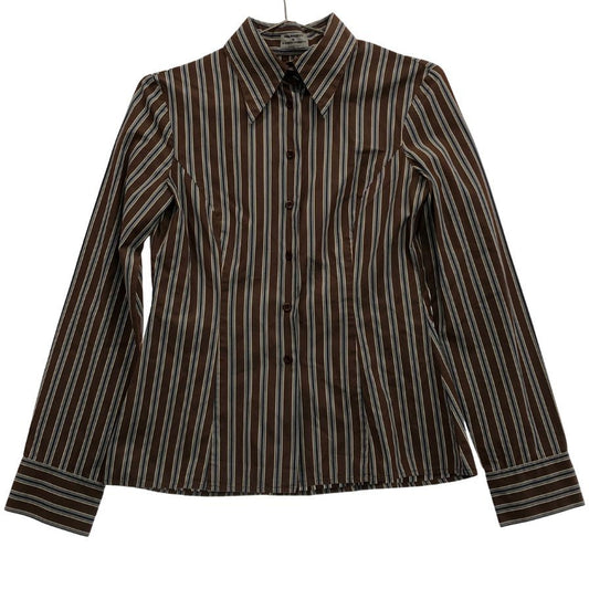 極美品◆フィロソフィーディアルベルタフェレッティ 長袖シャツ ストライプ レディース サイズI40 PHILOSOPHY di ALBERTA FERRETTI 【AFB39】
