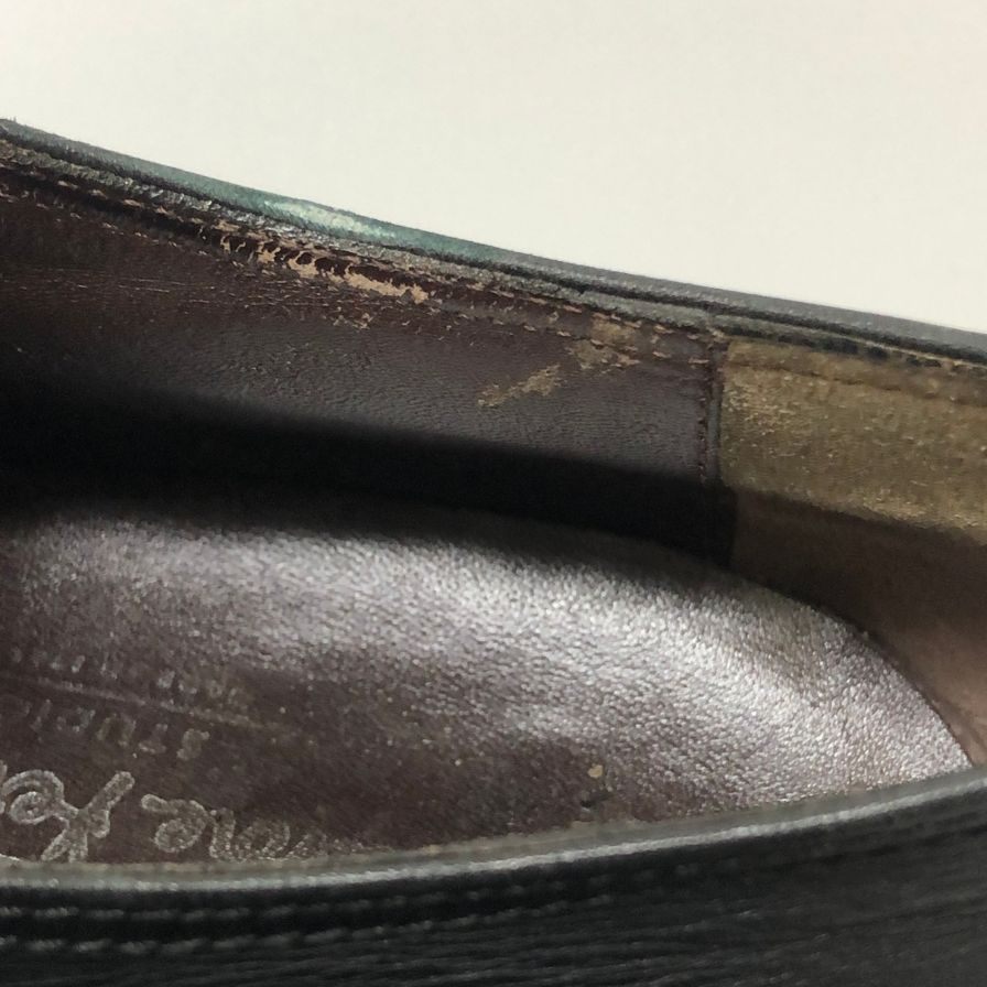 サルバトーレ フェラガモ シングルストラップ Uチップ ブラック サイズ6.5EE メンズ Salvatore Ferragamo 約24.5cm【AFC34】