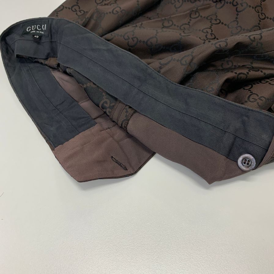 グッチ GG柄 スラックス レディース サイズ40 ブラウン  GUCCI 【AFB21】