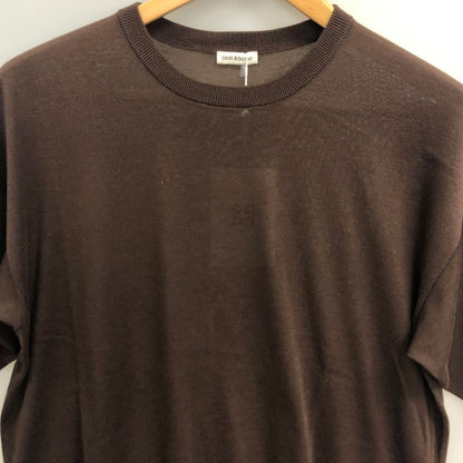 極美品◆キャッシュ＆バルバ シーアイランドコットン クルーネックニット Tシャツ ブラウン レディース サイズ2 cash&barba 【AFB15】