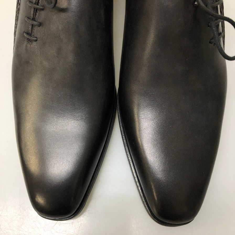 マグナーニ サイドレース ホールカット カーフ ブラック サイズ38 MAGNANNI 約24.0cm【AFC2】