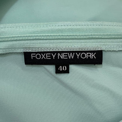 美品◆フォクシー ニューヨーク ストレッチ ノースリーブ ロングワンピース 40サイズ アクアグリーン 21324-AHSAG61 FOXEY NEW YORK 【AFB14】