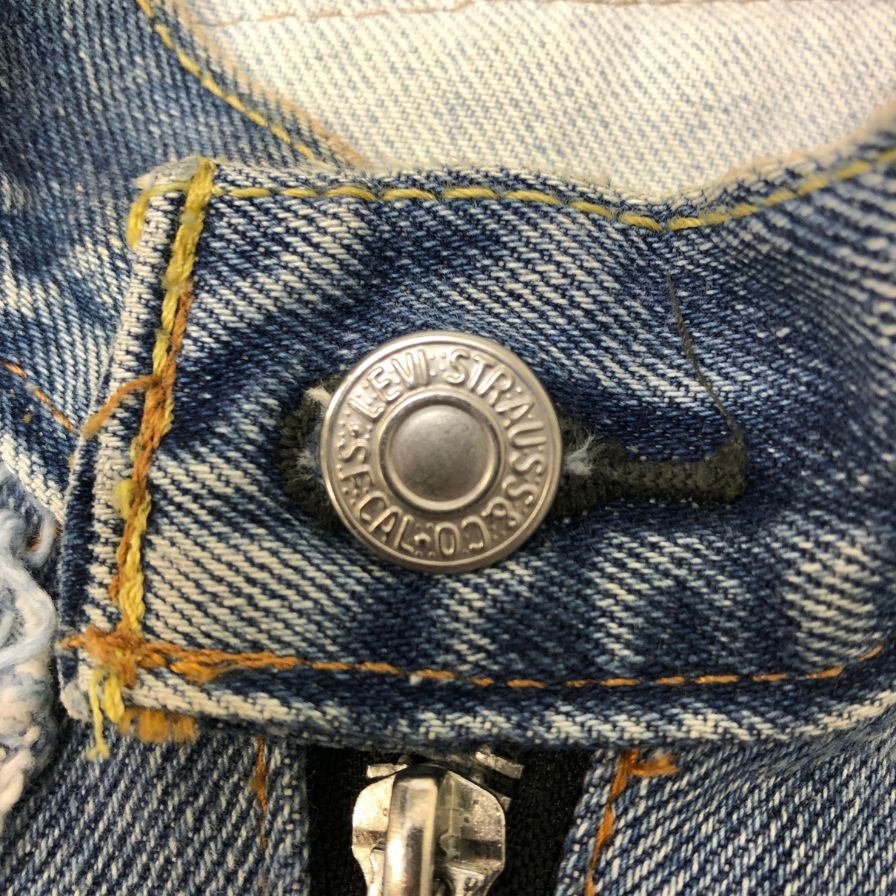 美品◆ノーブランド 再構築 リメイク デニム ジャケット ブルー サイズ不明 【AFB36】