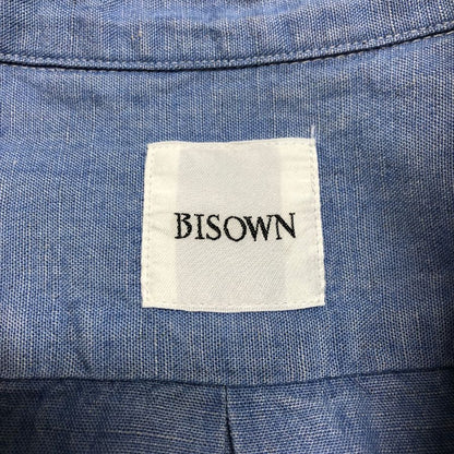 新品同様◆ビゾウン シャンブレーシャツ  26SS コットン リネン ブルー  メンズ サイズ4 BISOWN 【AFB36】