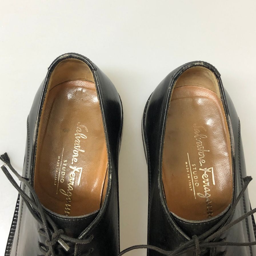 サルバトーレ フェラガモ STUDIO ストレートチップ イタリア製 ブラック サイズ6.5EEE Salvatore Ferragamo 約25.0cm【AFC34】