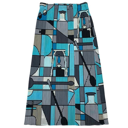 プリーツプリーズ イッセイミヤケ スカート PP81-JG635 レディースサイズ2 総柄 PLEATS PLEASE ISSEY MIYAKE【AFB10】