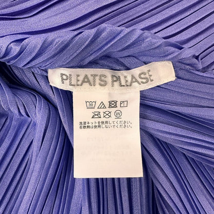 美品◆プリーツプリーズ ノースリーブ カットソー レディース パープル サイズ3 PP53-JK281 PLEATS PLEASE ISSEY MIYAKE 【AFB27】