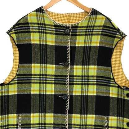 極美品◆マルニ ロングベスト リバーシブル ウール チェック マルチカラー レディース サイズ40 GLMA0050B0 MARNI 【AFA1】