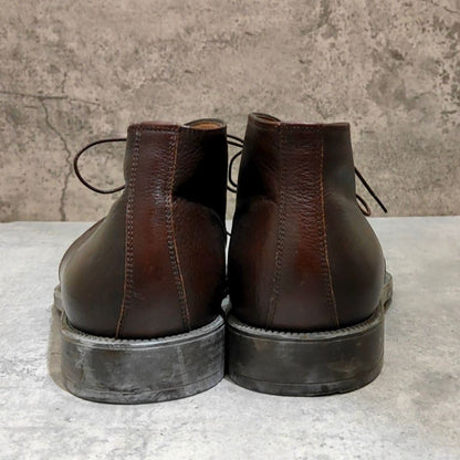 サルヴァトーレフェラガモ チャッカブーツ グレインレザー 内側ムートン サイズUK8.5EE Salvatore Ferragamo ブーツ 約26.5cm【LA】【中古】