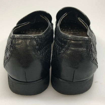 バリー レザーシューズ スリッポン 編み込み ブラック メンズ サイズ7E BALLY 約25.5cm【AFC44-2】