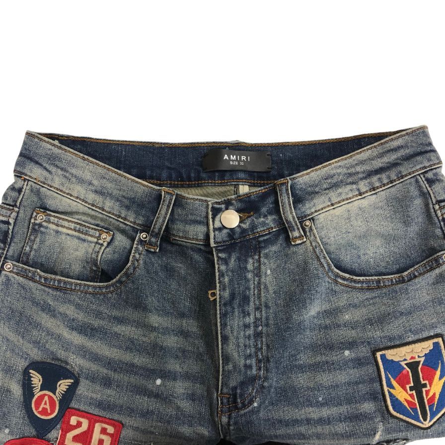 アミリ デニムパンツ ダメージ加工 ワッペン メンズ サイズ30 AMIRI 【AFB25】