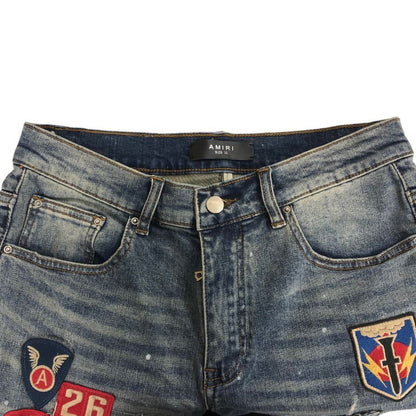 アミリ デニムパンツ ダメージ加工 ワッペン メンズ サイズ30 AMIRI 【AFB25】