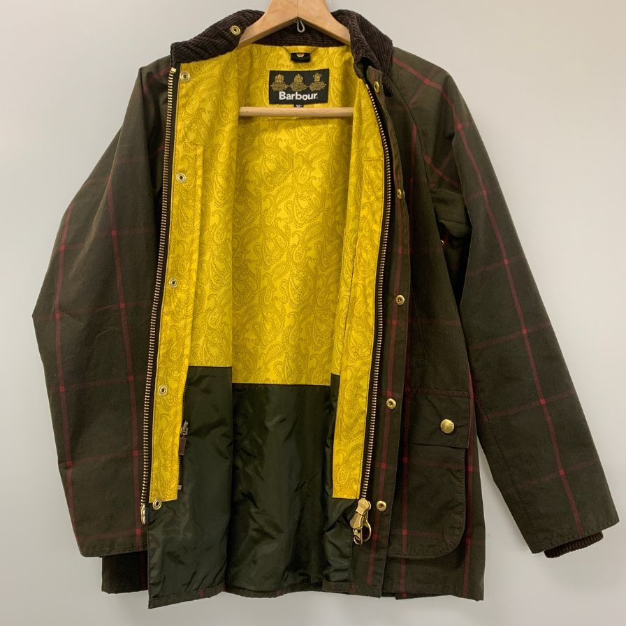 バブアー オイルドジャケット ビデイルSL オリーブ 赤ウィンドペン柄  メンズ サイズ36 Barbour【LA】