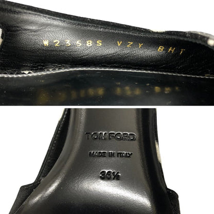 トムフォード パンプス サンダル  ビジューあしらい レディース サイズ36.5 ブラック×ホワイト TOM FORD 約23.0cm【AFC33】