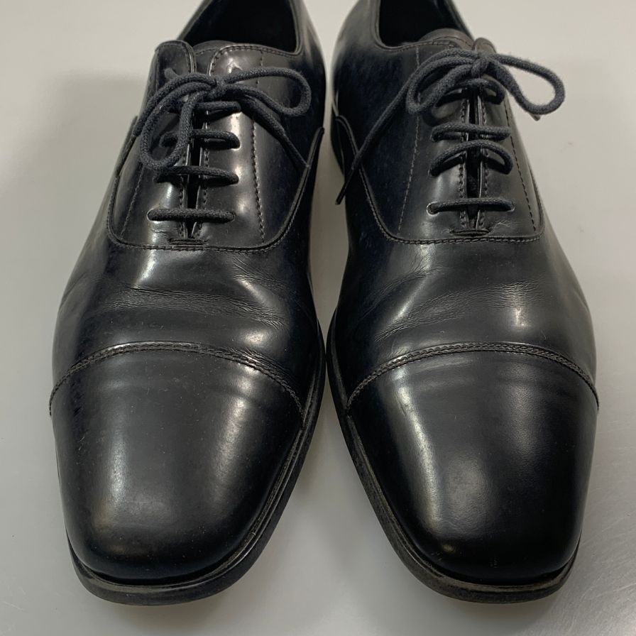 プラダ カーフ レザーシューズ 2EE 190 メンズ サイズ6.5 ブラック PRADA 約25.5cm【AFD6】