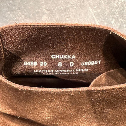 クロケット＆ジョーンズ チャッカブーツ チャッカ アンラインド スエード ブラウン サイズUK8D メンズ CROCKETT&JONES ブーツ 約26.5cm【LA】【中古】