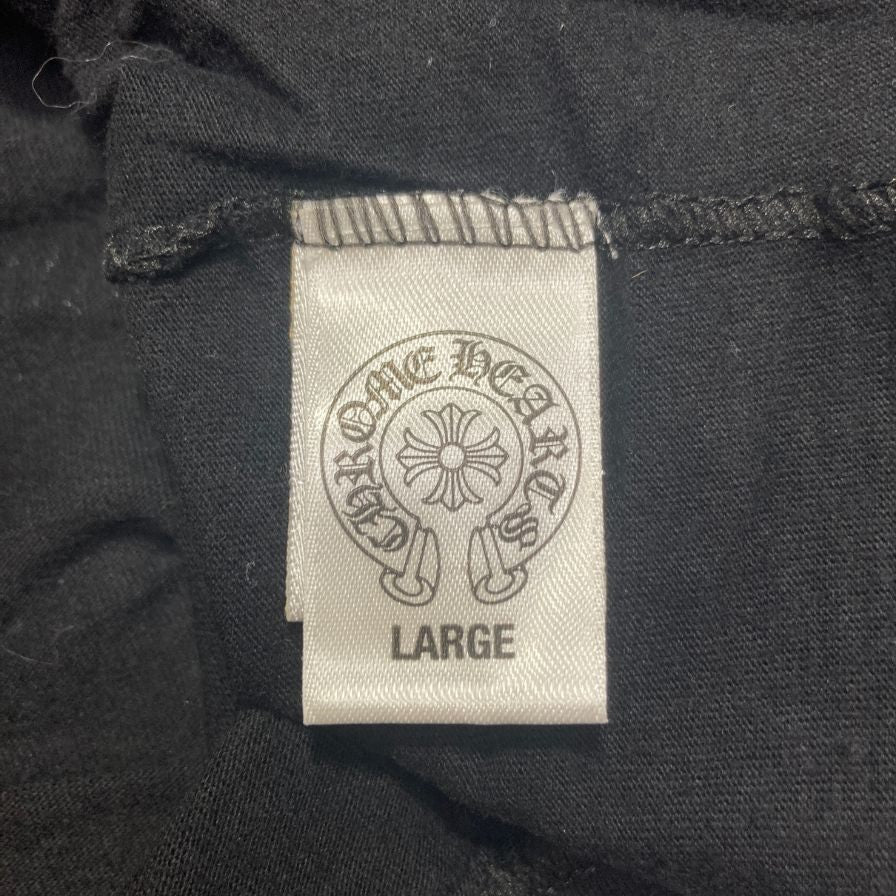 美品◆クロムハーツ Tシャツ ポケットT 胸元ロゴ 星条旗 ブラック サイズL メンズ CHROME HEARTS 【AFB27】