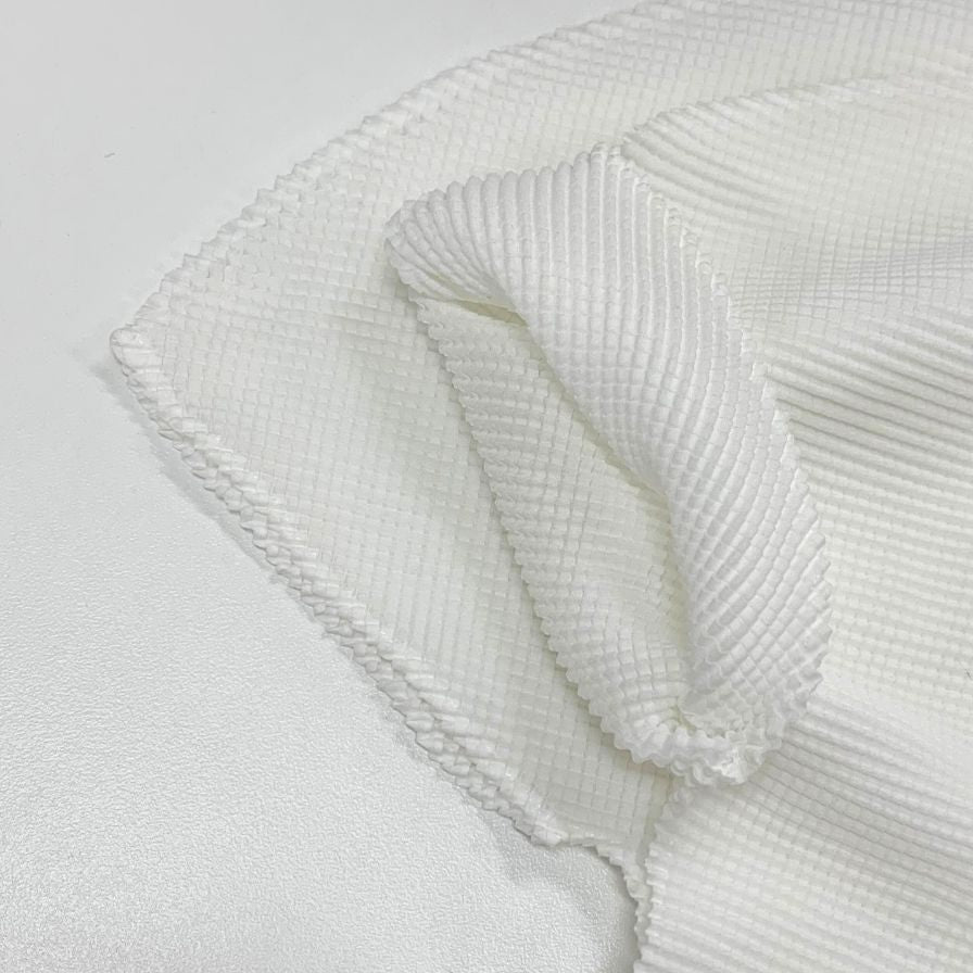 極美品◆ミ― イッセイミヤケ メッシュ カットソー MI31FK546 レデイースフリーサイズ ホワイト me ISSEY MIYAKE 【AFB26】