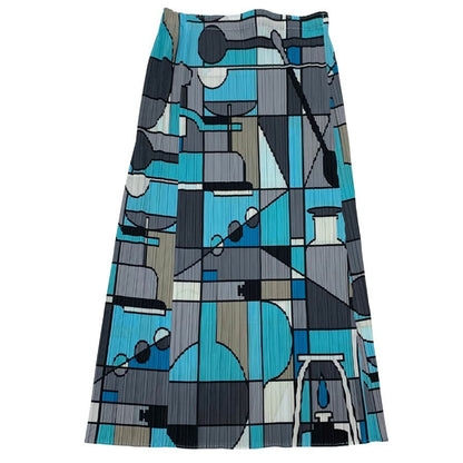 プリーツプリーズ イッセイミヤケ スカート PP81-JG635 レディースサイズ2 総柄 PLEATS PLEASE ISSEY MIYAKE【AFB10】
