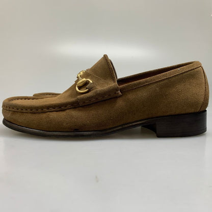 グッチ ビットローファー スエード ブラウン メンズ サイズ41.5E GUCCI 約26.5cm【AFC44】