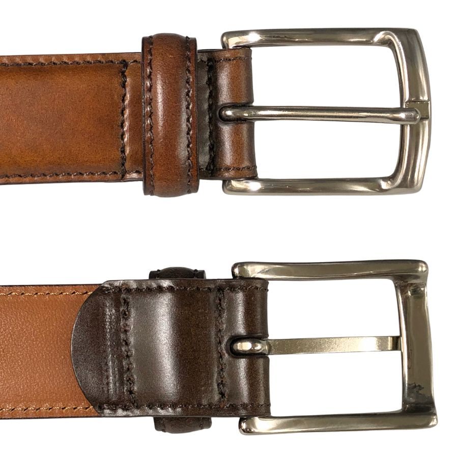 KTルイストン レザーベルト シェルコードバン 30mm 日本製 本革 ブラウン メンズ サイズ36/90 K.T.Lewiston【AFI4】