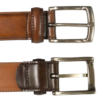 KTルイストン レザーベルト シェルコードバン 30mm 日本製 本革 ブラウン メンズ サイズ36/90 K.T.Lewiston【AFI4】