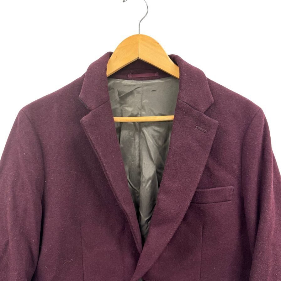 美品◆アバハウス チェスターコート ウール メンズ サイズ46 パープル ABAHOUSE 【AFF24】