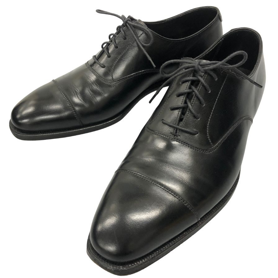 クロケット&ジョーンズ オードリー レザーシューズ 29447 ストレートチップ サイズ7.5D メンズ ブラックカーフ CROCKETT&JONES AUDLEY ビジネスシューズ 約26.0cm【LA】【中古】
