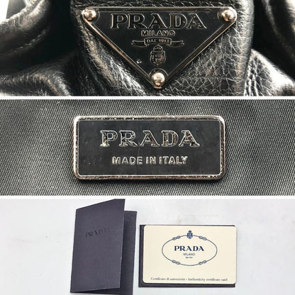 プラダ メンズ レザーバッグ 2層式 三角ロゴプレート VA0411 カウレザー ブラック PRADA【AFE2】