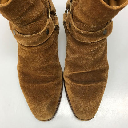 サンローラン ハーネスブーツ ワイアット スエード メンズ ブラウン サイズ43 saint laurent paris 約27.5cm【AFC45】